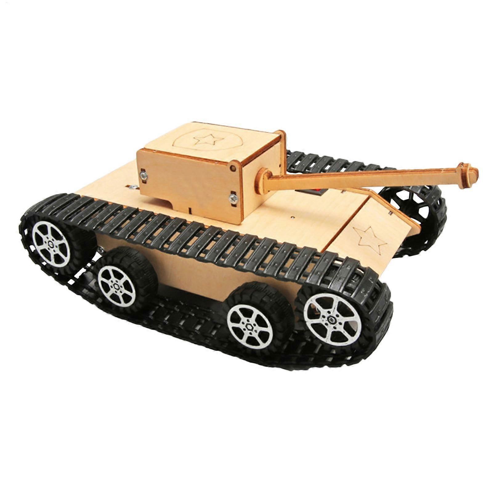 Wooden Tank Construction Kit, Tracked Vehicle Model, Learning Toy for Children