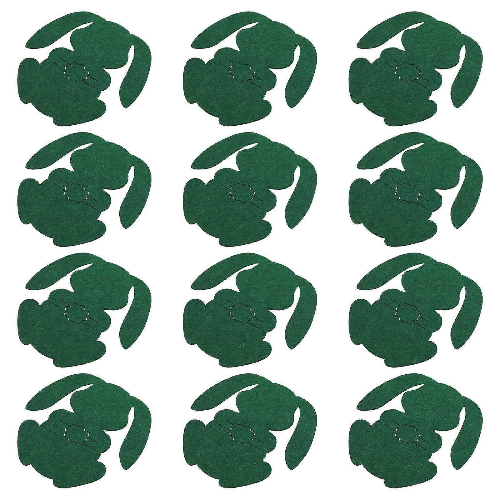 Easter Rabbit Cutter Fork Sleeve for Storage Use 12Pcs Green Tableware Covers