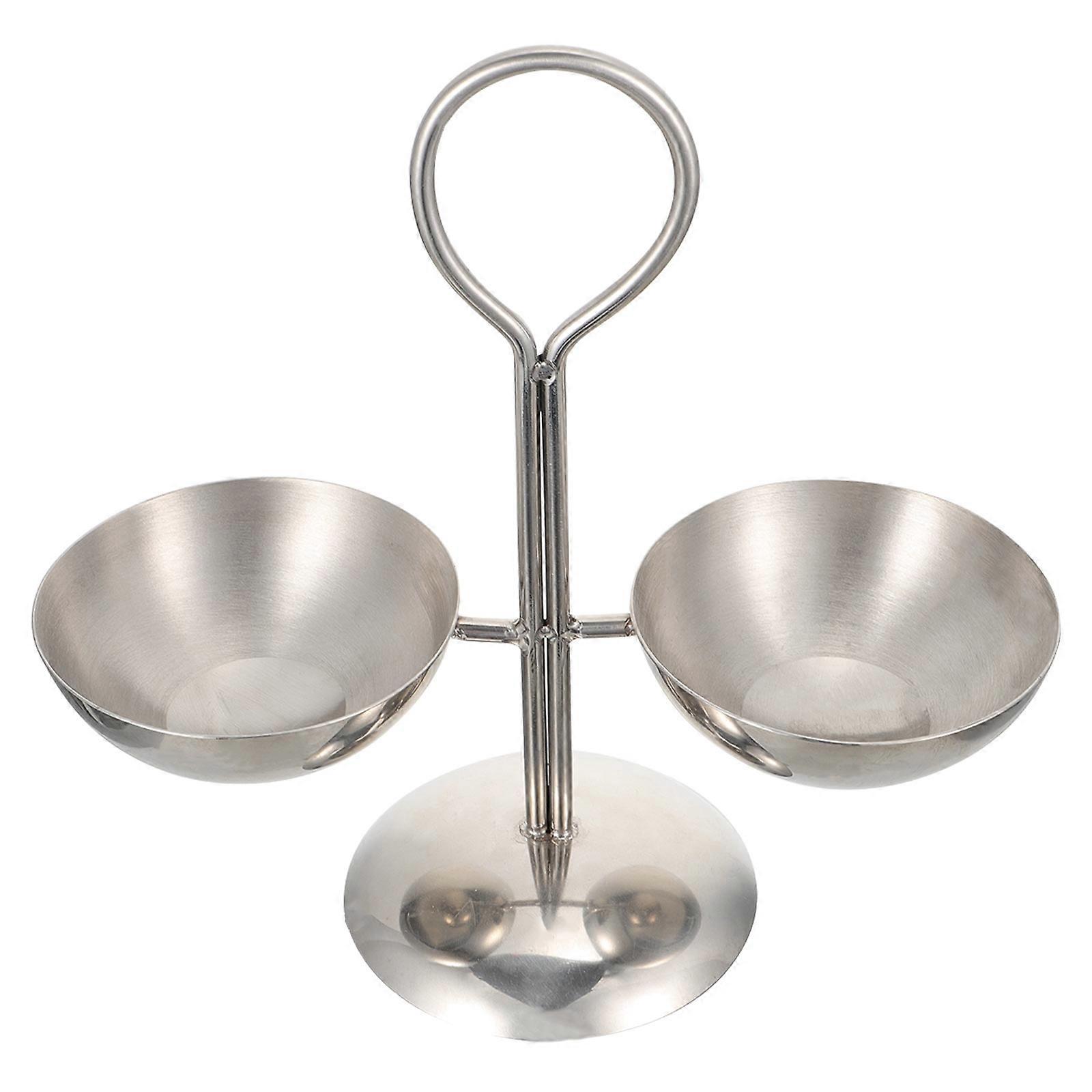 Snack Serving Dual-dish Design Desktop Accessory Family Gathering 24x22.5cm 1Set