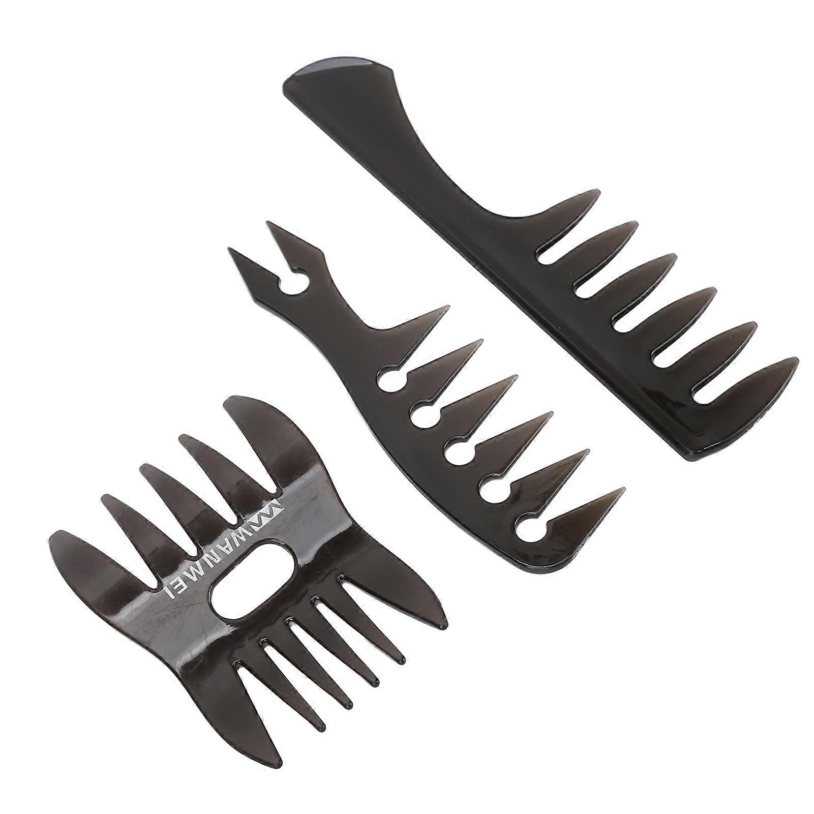 3Pcs Beard Comb Plastic Unique Stylish Exquisite Multifunctional Beard Combs Mustache Styling Comb for Men