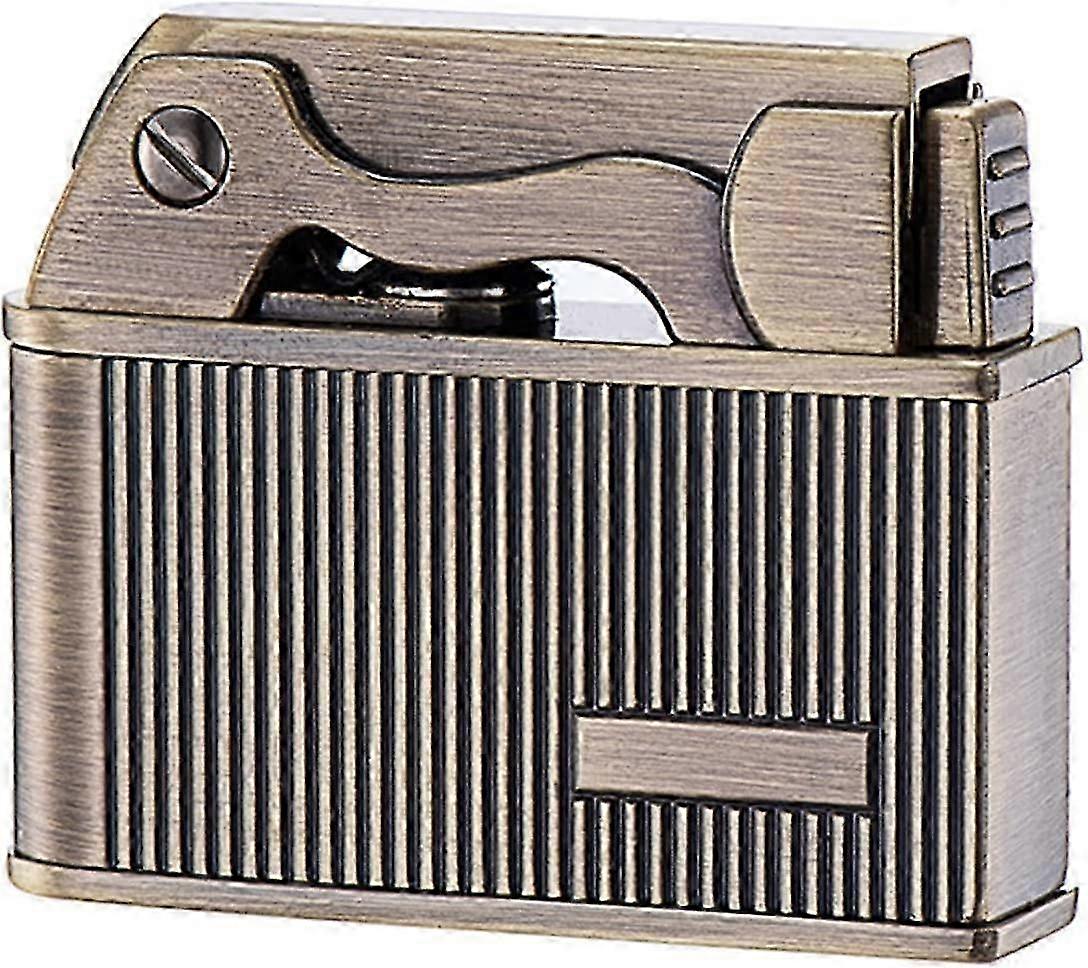 2025 Retro Kerosene Lighter, Retro Lighter with Safety Lock, Classic Soft Flame Reusable Lighter, Portable Retro Metal Candle Lighter (Color : A)