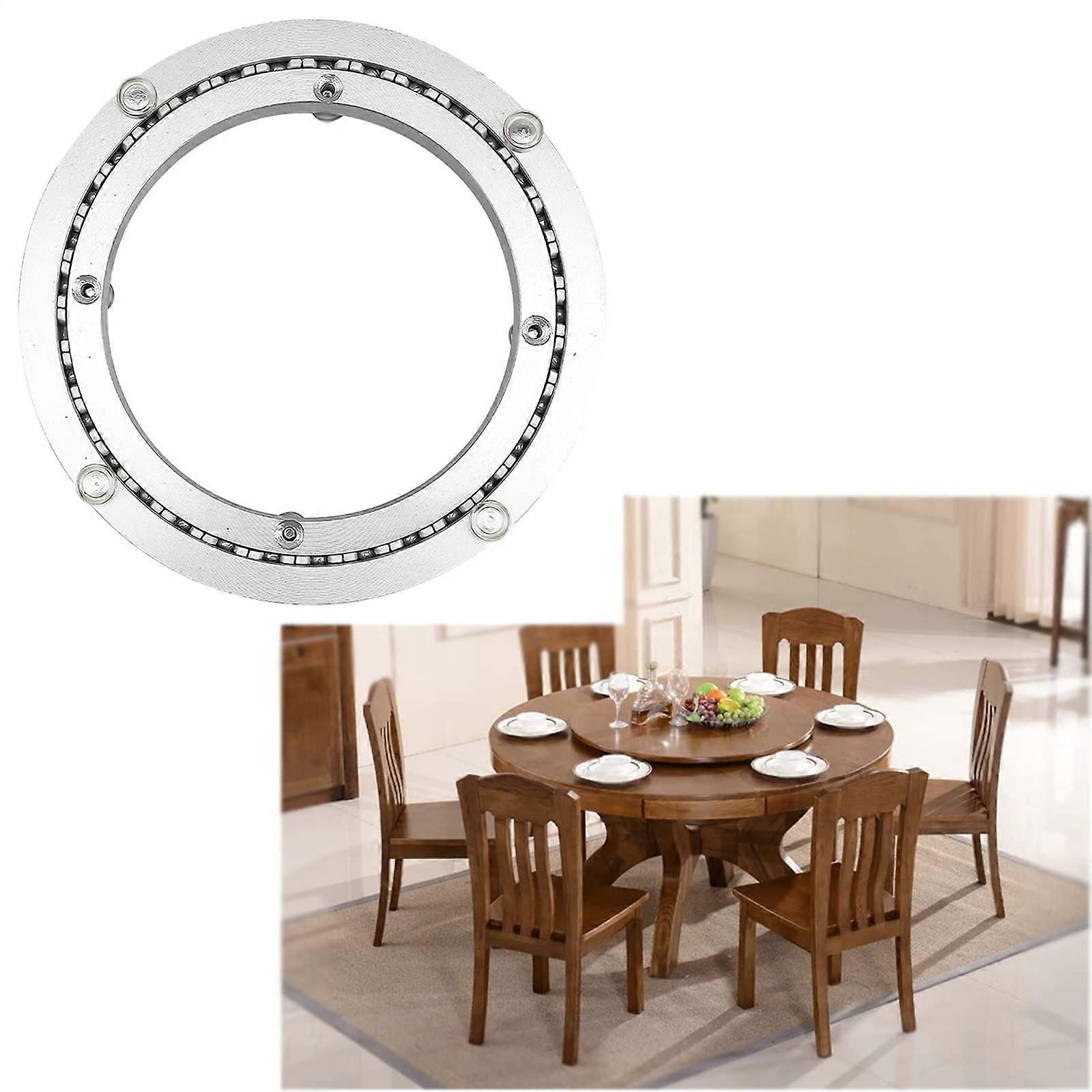 12/24/32 Inch Lazy Susan Bearing, Steel, for Cake Stands, with Suction Pads (8', Silver)