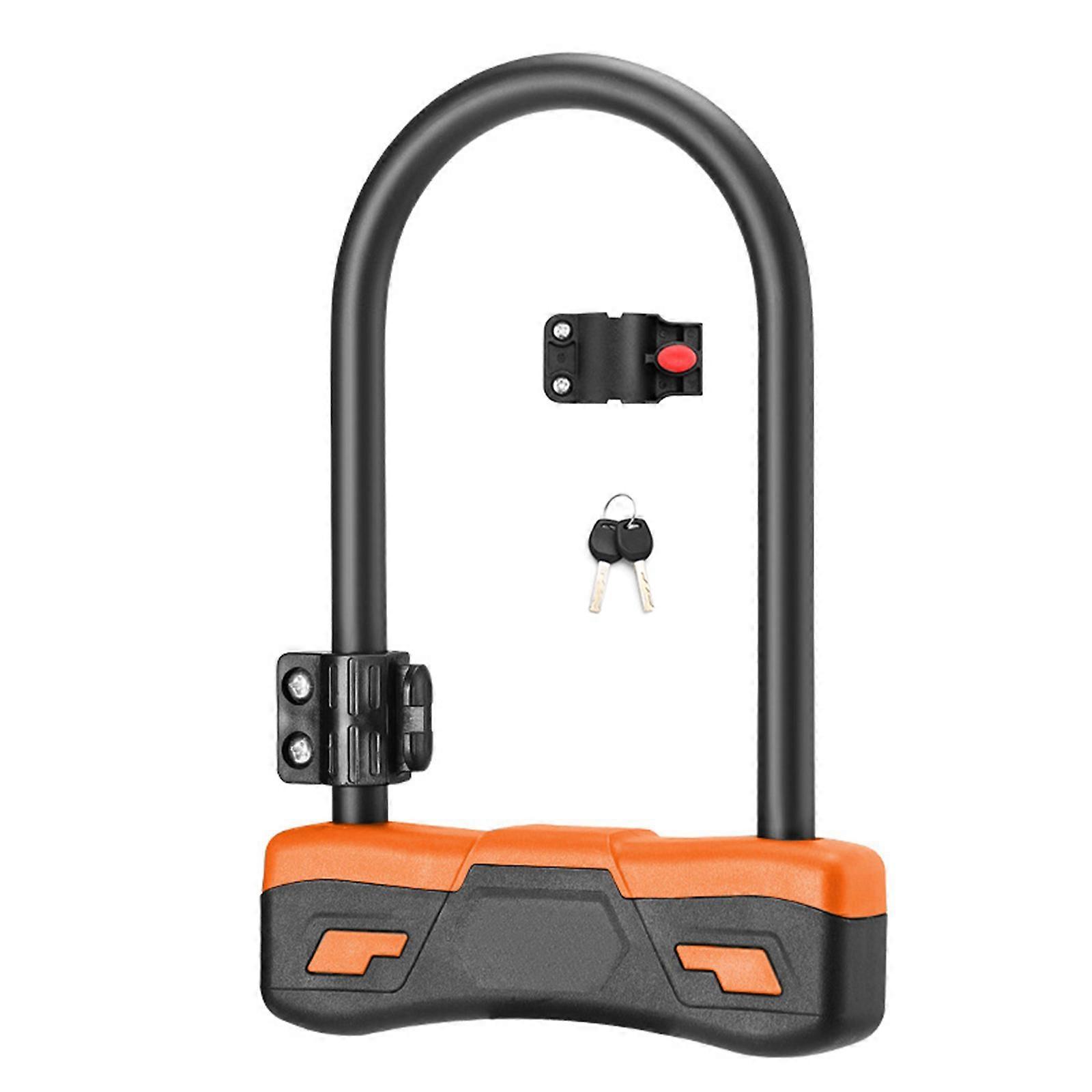 Reliability Cycling Lock Multifunctional Bicycles Lock Heavy Type Bike Lock for Commuters and Cyclists  Orange