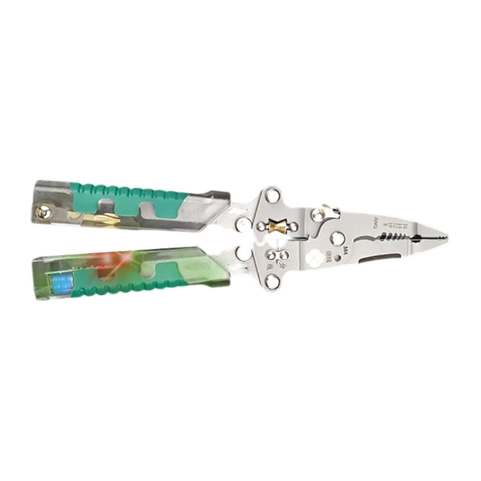 Professional Ergonomic Voltage Testing Wire Stripper Suitable for Electrical Cable Cutting Stripping Home Industrial Use Multicolor