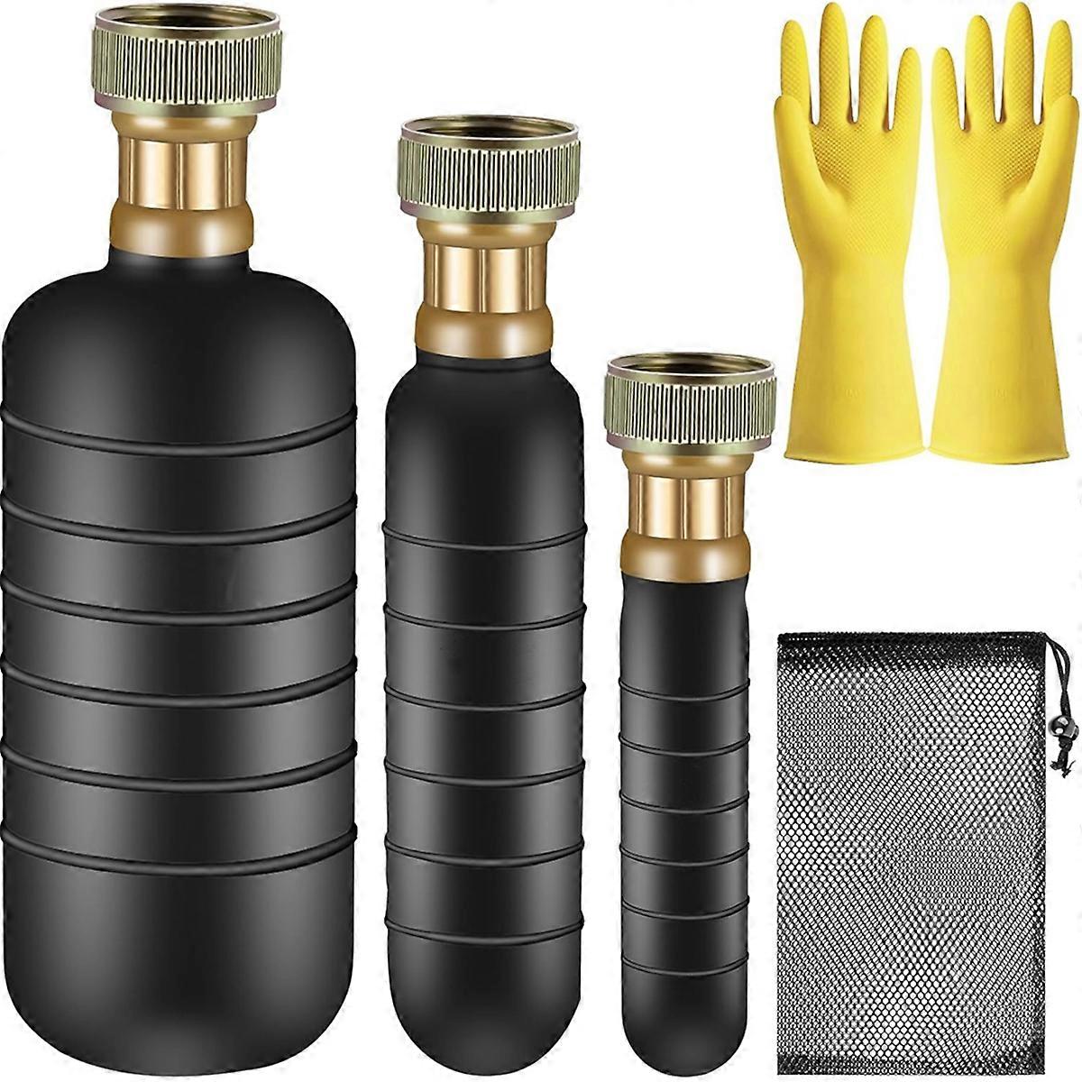 3PCS Drain Bladder Kit,Drain Cleaning Bladder for 1 to 6 Inch Drain Pipe,Drain Bladder Unclogger for Bathroom Sink