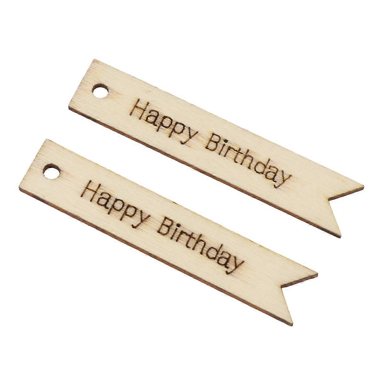 Happy Birthday Letter Printing Craft Tags for DIY Use with Smooth Synthetic Material Light Yellow