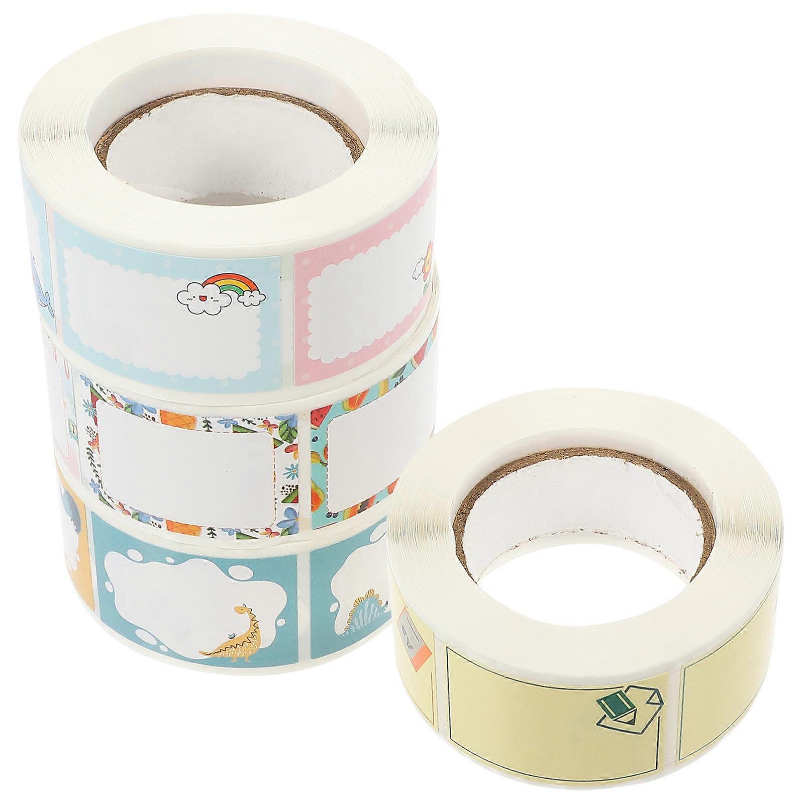 Cartoon Name Tag Stickers Labeling Identification Multi-colored 3.7X2.5CM Practical 4 Rolls