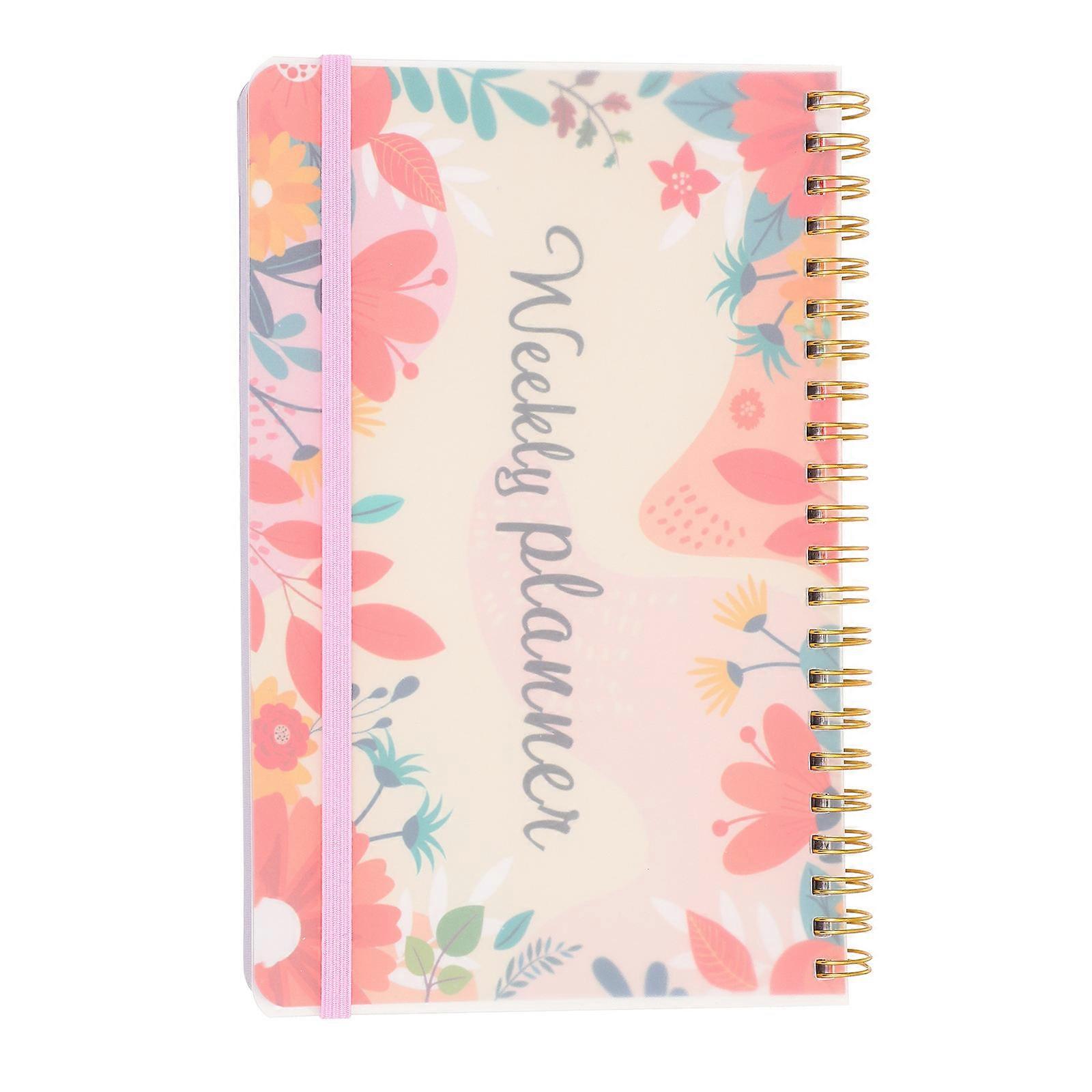 English Schedule Notebook Daily Planning Notepad Priority Determination Employees Imitation Leather 7.7×5.5×0.6in 1Pack