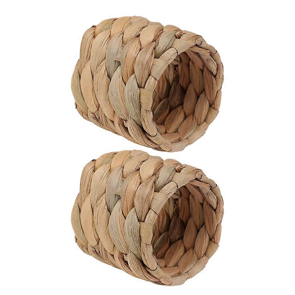 2Pcs Farmhouse Napkin Rings Hand Woven Napkin Rings Rustic Napkin Buckles