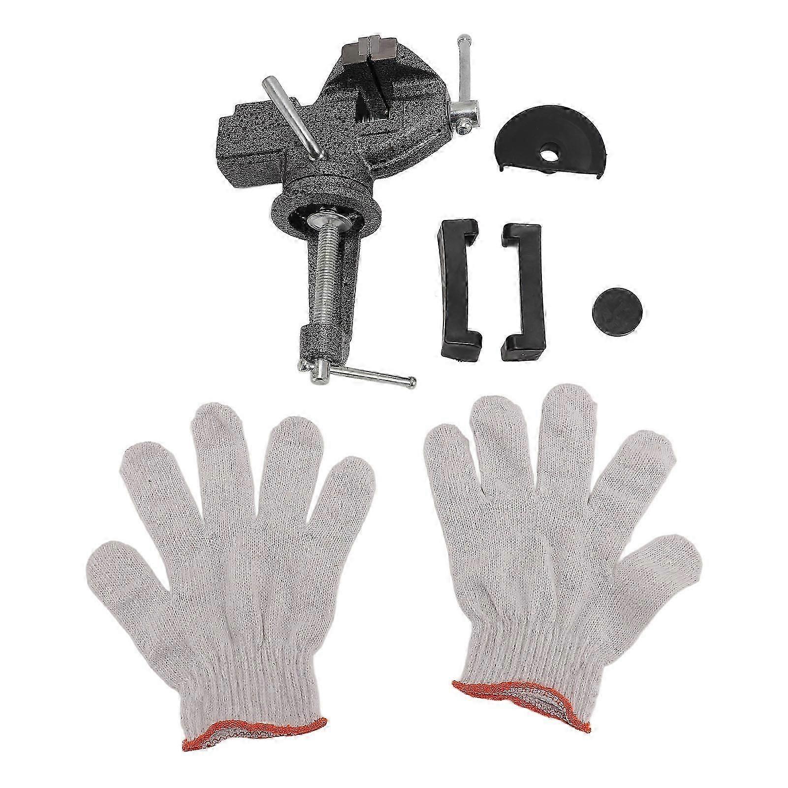 360 Swivel Base Black Bench Clamp - Universal Table Vise for Home DIY Projects