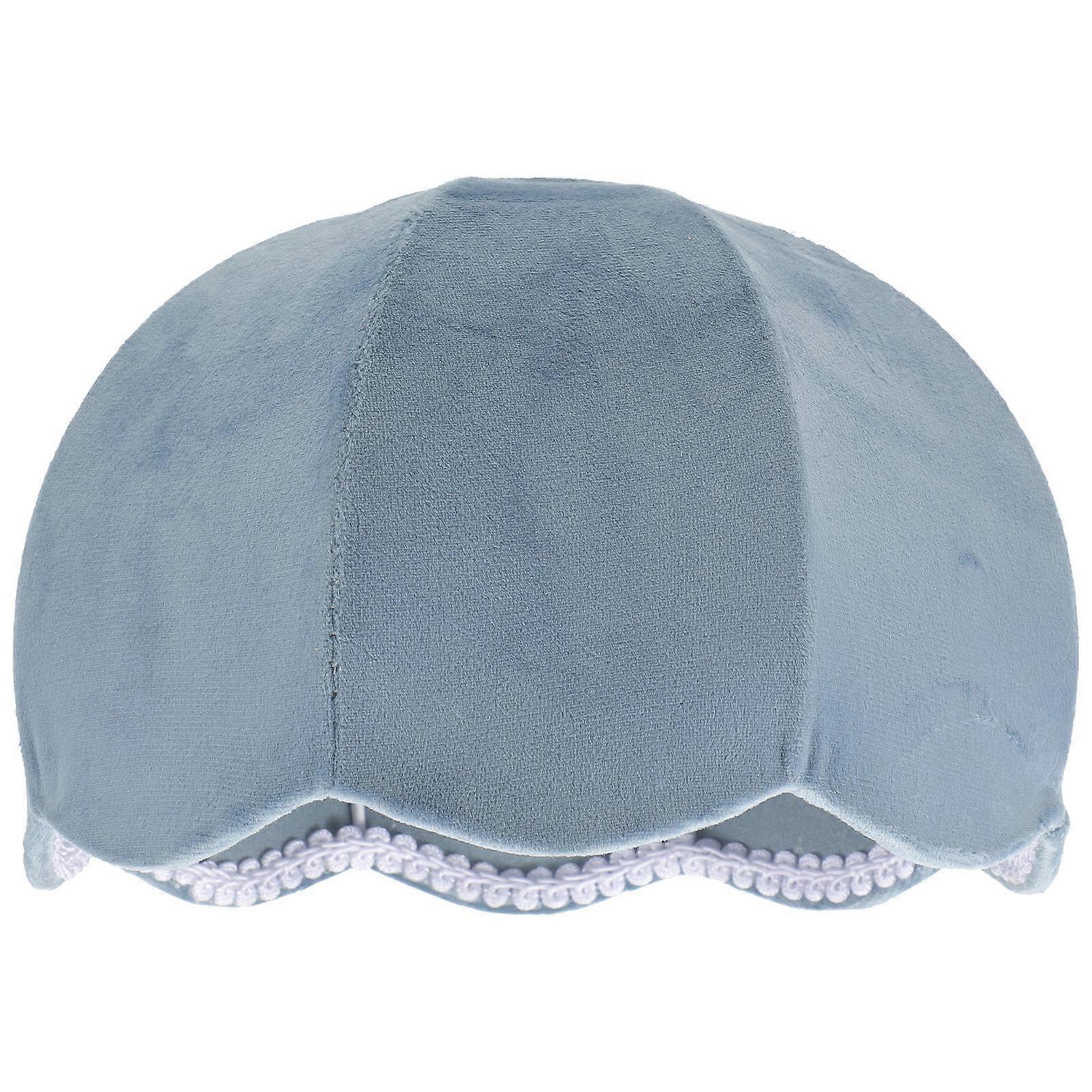 Small Lampshade E27 Light Socket Vintage Lamp Shade Desk Lamp Pumpkin Shape Sky-Blue 22.00X22.00X15.00CM Lighting 1Set