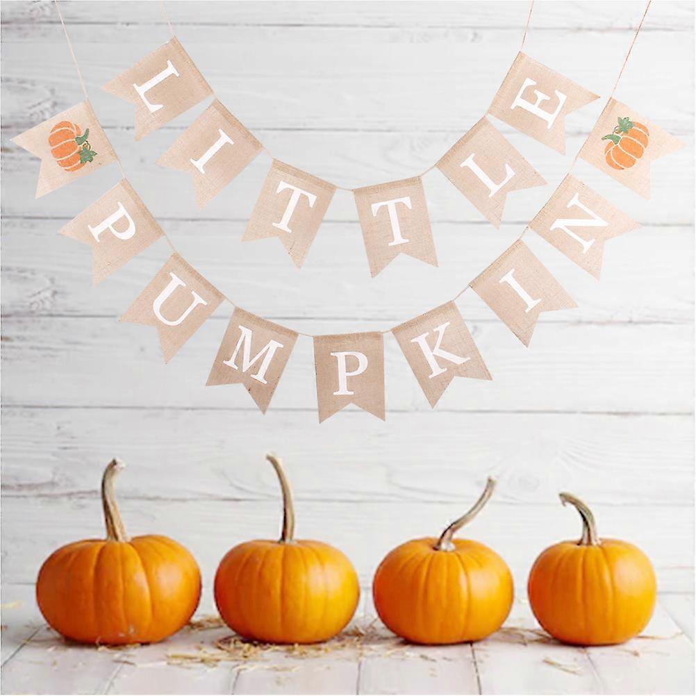 Pumpkin Banner Thanksgiving Decoration Triangular Flags Multi-Colored 13x18x0.1Cm Indoor/Outdoor Decoration Event Organizers 1Pcs