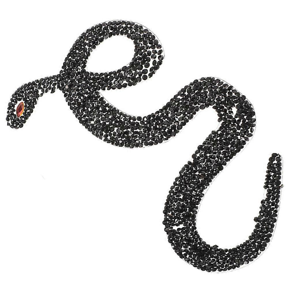 Decorative Fabric Patch Multi-Function Embroidered Patch Snakelike Design Black 3.1in x 6.7in Iron On Sewable Diy Projects 2Pcs