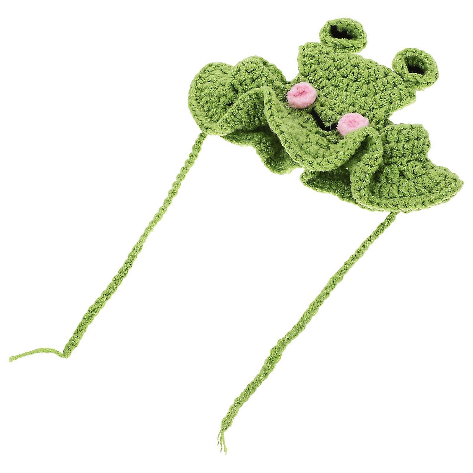 Pet Costume Hat Frog Style Dog Hat Green Size For Head Circumference 54-56cm 1 Set