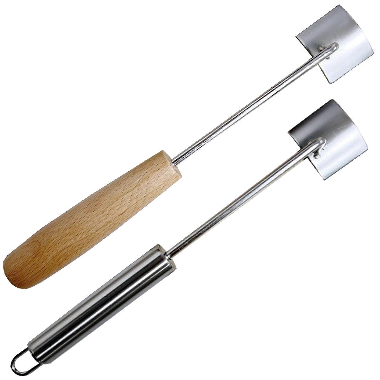2Pcs Stainless Steels Corn Kernel Stripper With Wooden Handle Corn Kernel Removal Tool For Kitchen Ergonomic Designs Multicolor