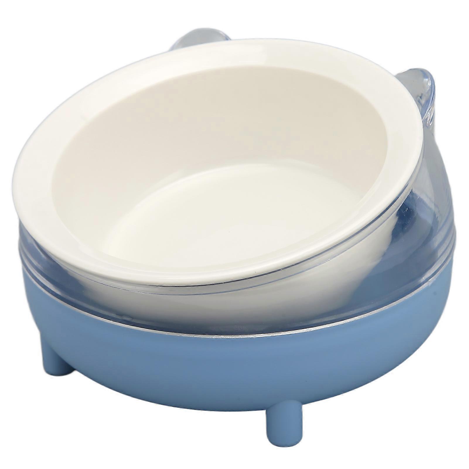 Raised Cat Food Bowls Ceramic Elevated Prevent Spill Tilted Cat Food Bowls with Stand for Cat Kitten Blue 