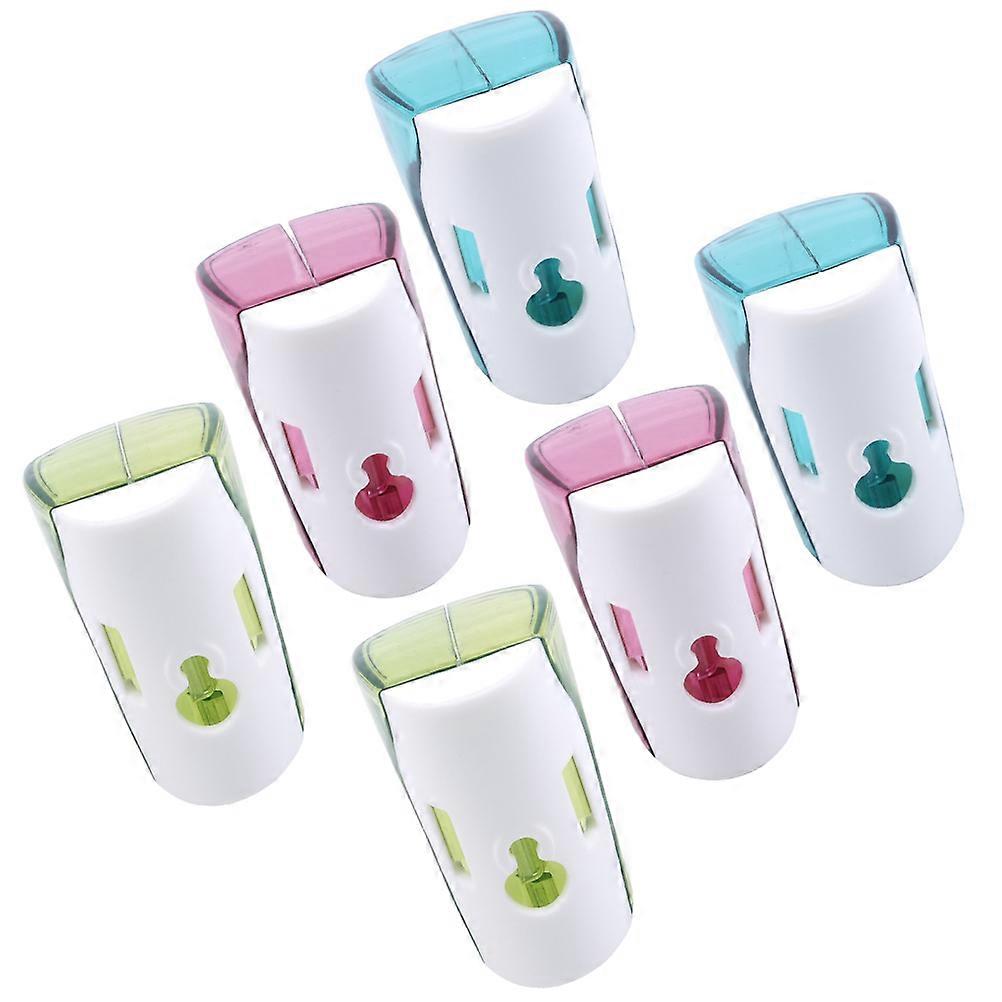 6pcs Suction Cup Toothbrush Rack, Wall Mounted Organizer with Punch Design for Compact, Adhesive Storage in Bathrooms