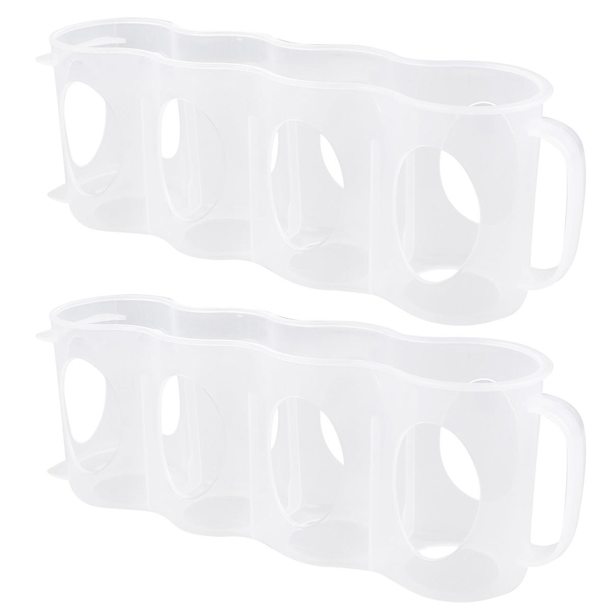 Refrigerator Organization Soda Can Organizer Mildew Resistant Rectangular Shape PP Material 11x29x7cm 2Set