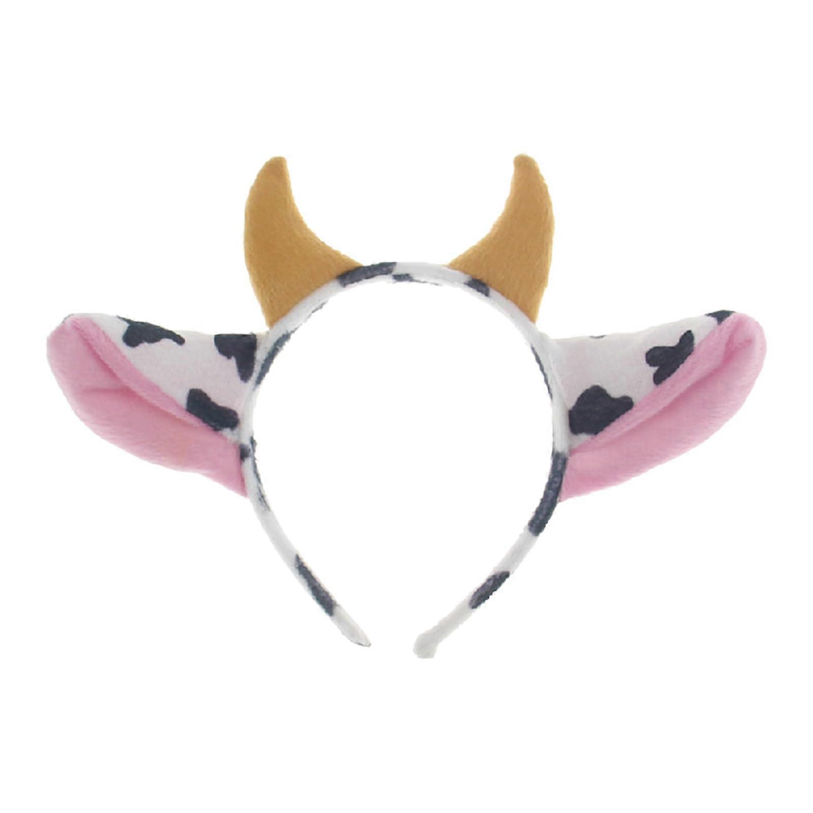 Cow Antler Ears Elastic Headband for Adults and Children, Soft Fabric Cosplay Accessory for Parties and Events