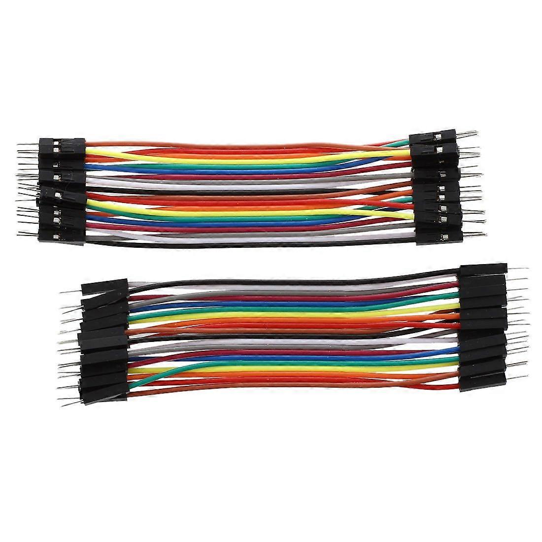 40 x 10 cm Breadboard Male to Male Jumper Wires, Plug-In Wire Cable for Arduino and Electronics Projects