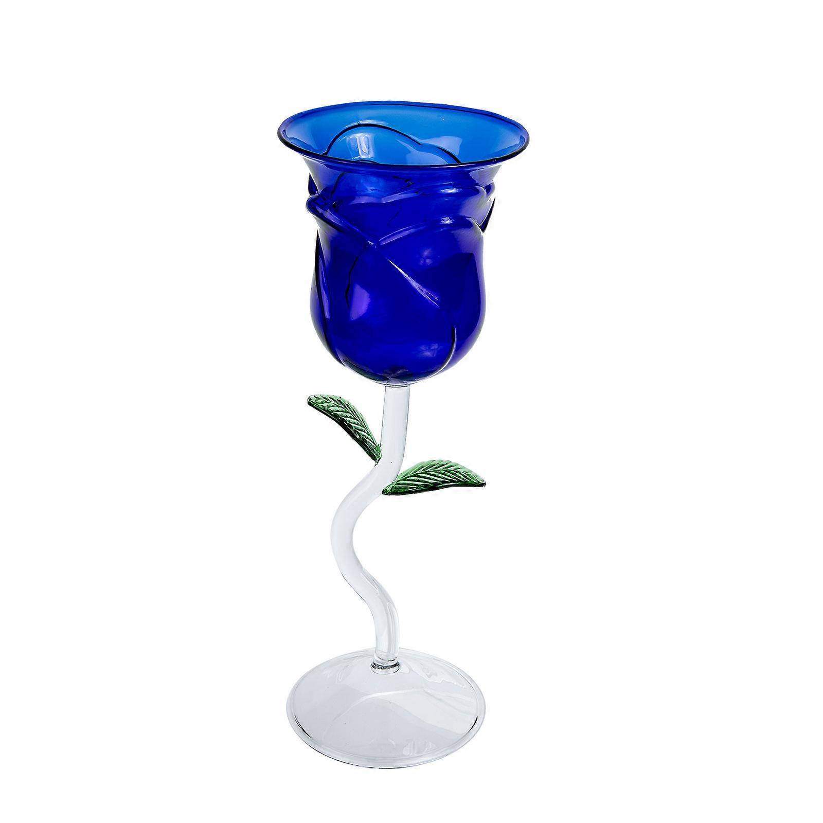 Cocktail Goblet for Party Blue Glass Wine Container with Stable Grip for Storage