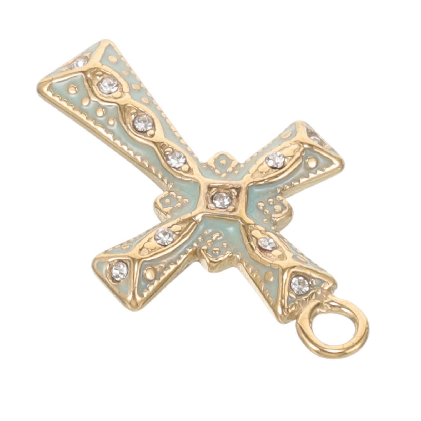 Stainless Steel Cross Charm for Jewelry Making DIY Projects Multi Use Crafts Small