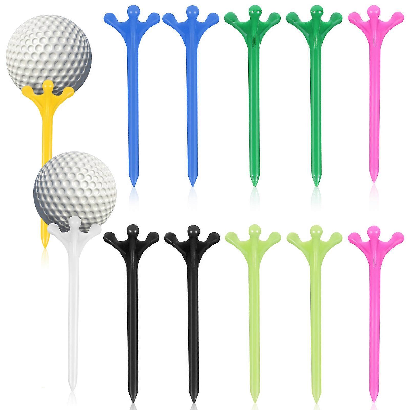 Golf Tees for Practice 12 Pcs ABS Plastic Assorted Color Suitable for Indoor and Outdoor Use