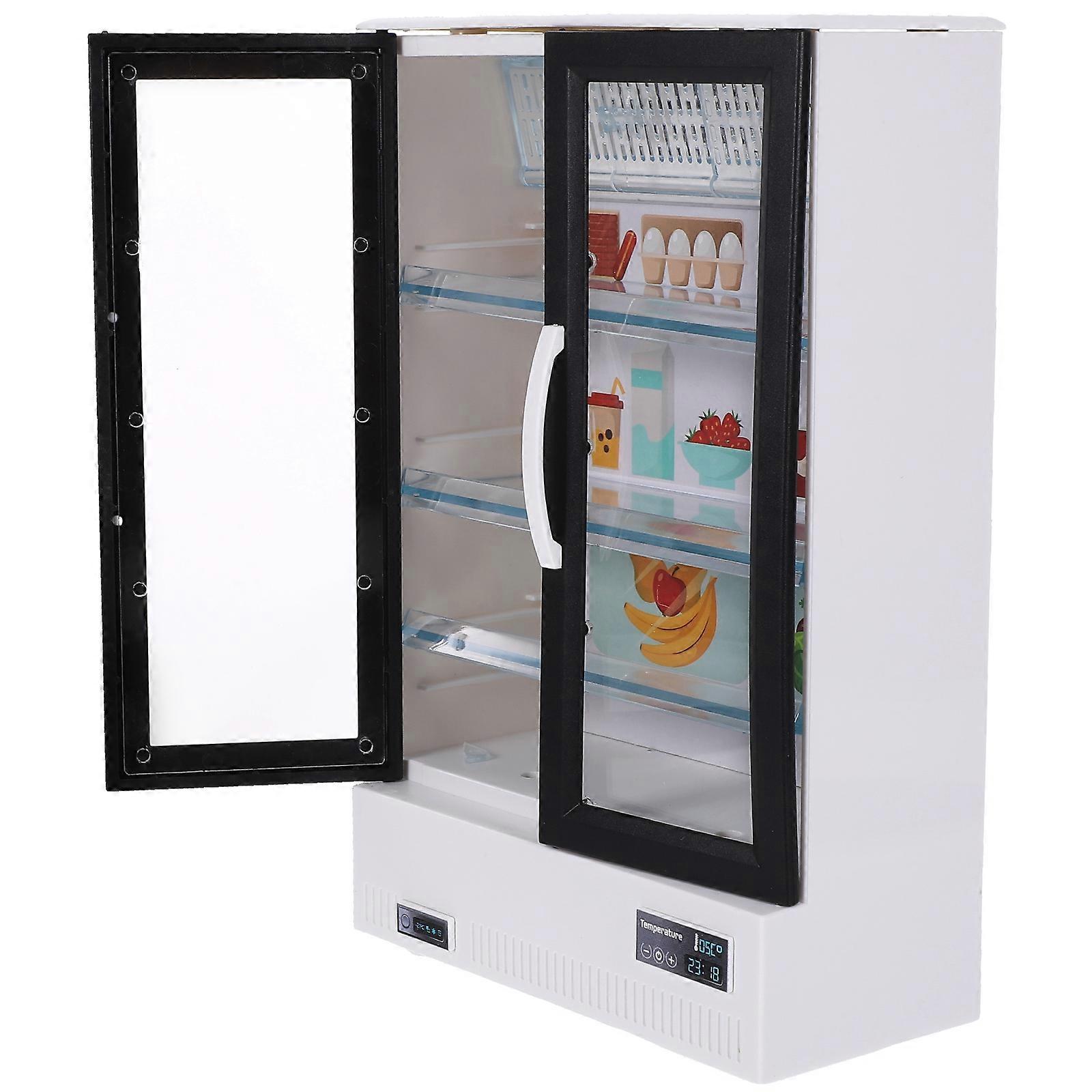 White Miniature Fridge for Crafts and Decoration Acrylic Plastic Smooth Surface Compact Design