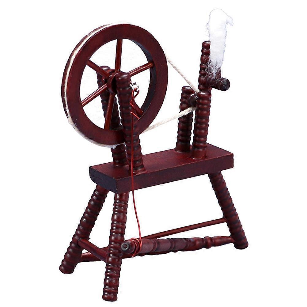 Mini Wooden Reeling Machine Model Decor 1 Set for Miniature House