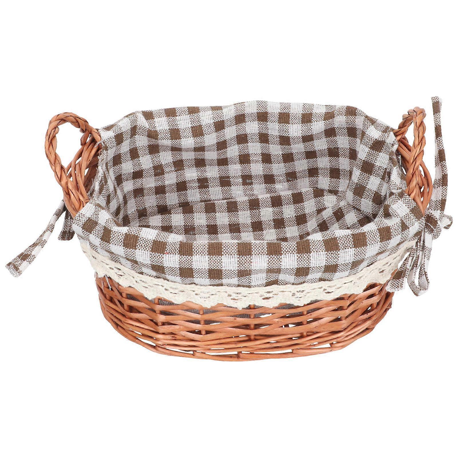 Woven Basket for Home Decorative and Organizing Made of Cotton Linen Multi Size Fits Toys and Sundries 7.8x4.3x5.1 Inches