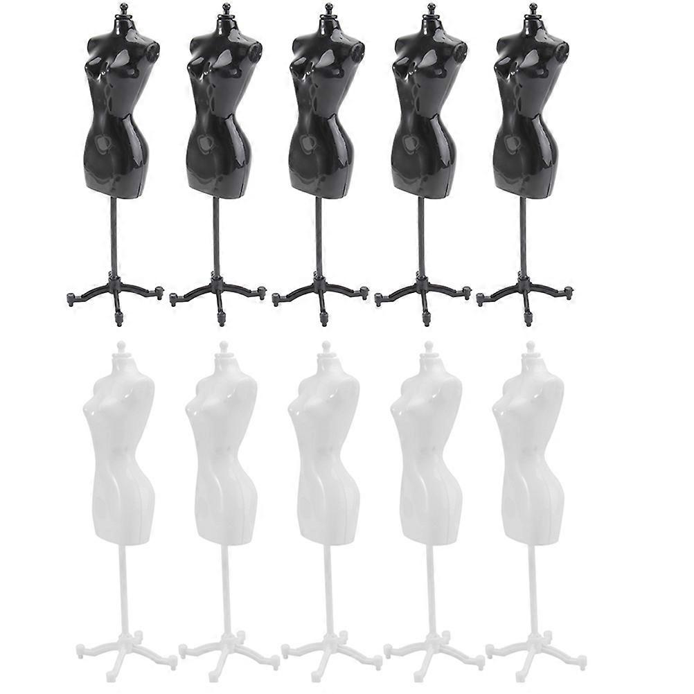 10pcs Mini Doll Clothes Rack Mannequin Display Stands for Doll Dress Support, Mini House Accessories Collectible Dolls