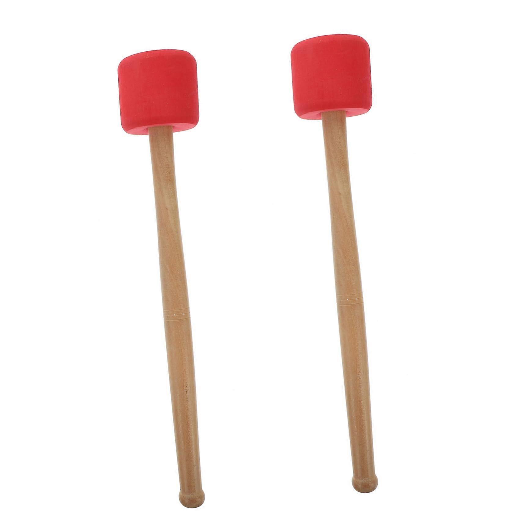 2 pieces drumsticks with wooden handle, red drumsticks for percussion instruments, drum accessories for beginners and professionals
