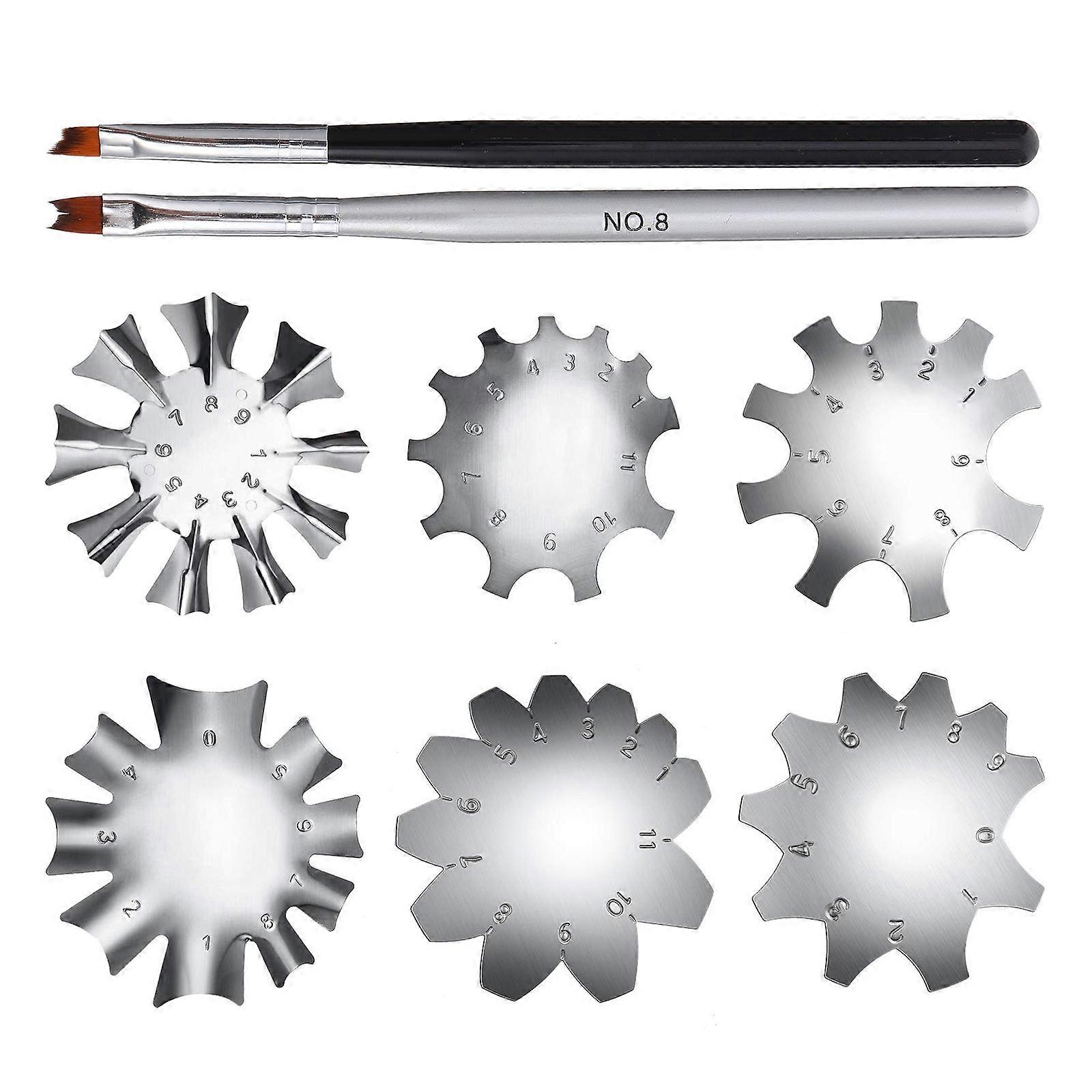 8Pcs French Tip Nail Stencils With Brush Suitable For Professional Use 17x0.5cm Creating Beautiful Smile Line On Nails