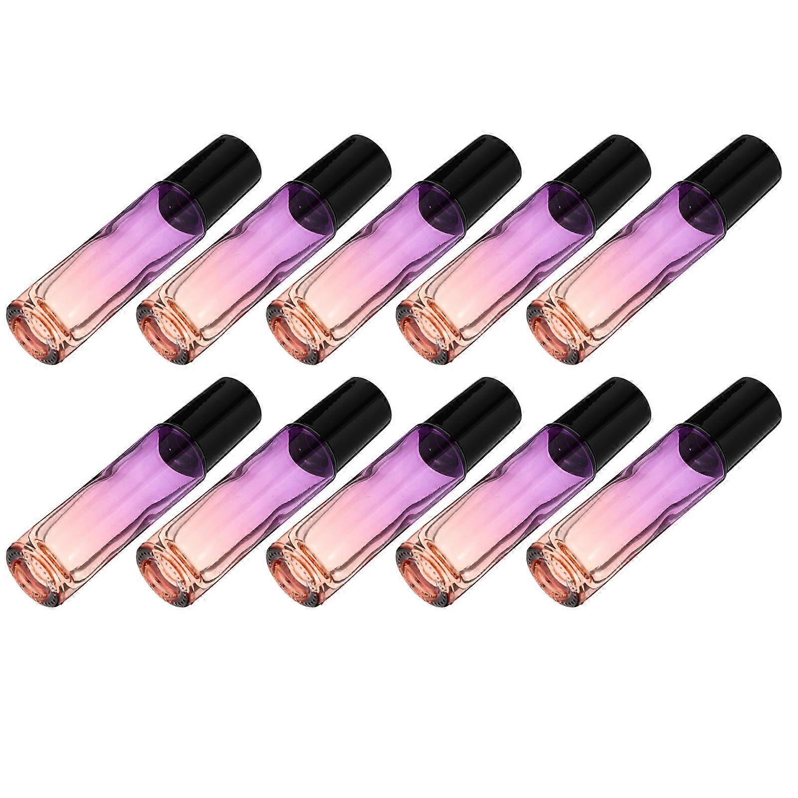 Essential Oil Roller Sub Bottles 10Pcs Travel-friendly Leak-proof Glass Containers With Gradual Color Design