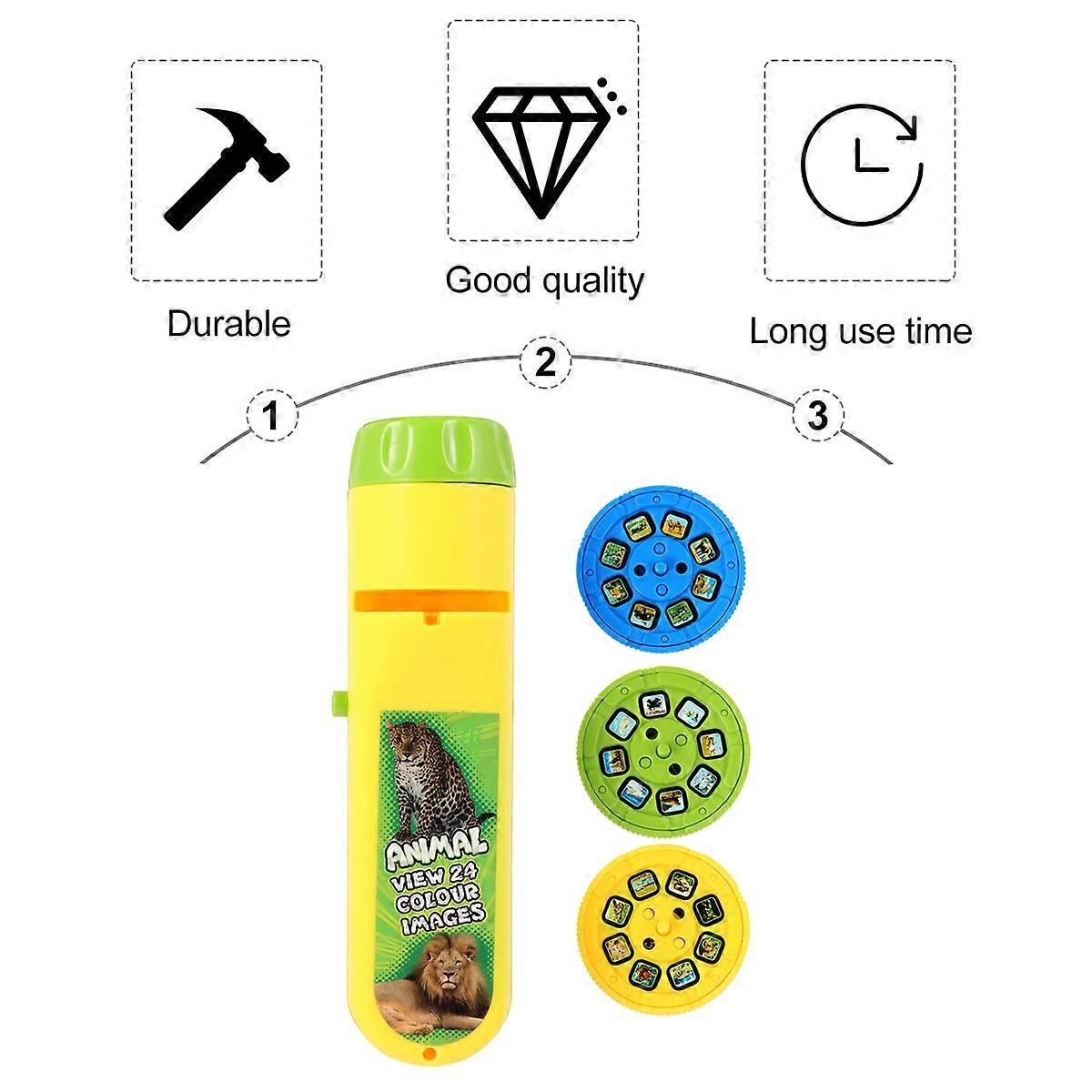 Projection Flashlight Set for Fun & Educational Play with Interchangeable Patterns, Ideal for Boys, Requires Batteries (Not Included)