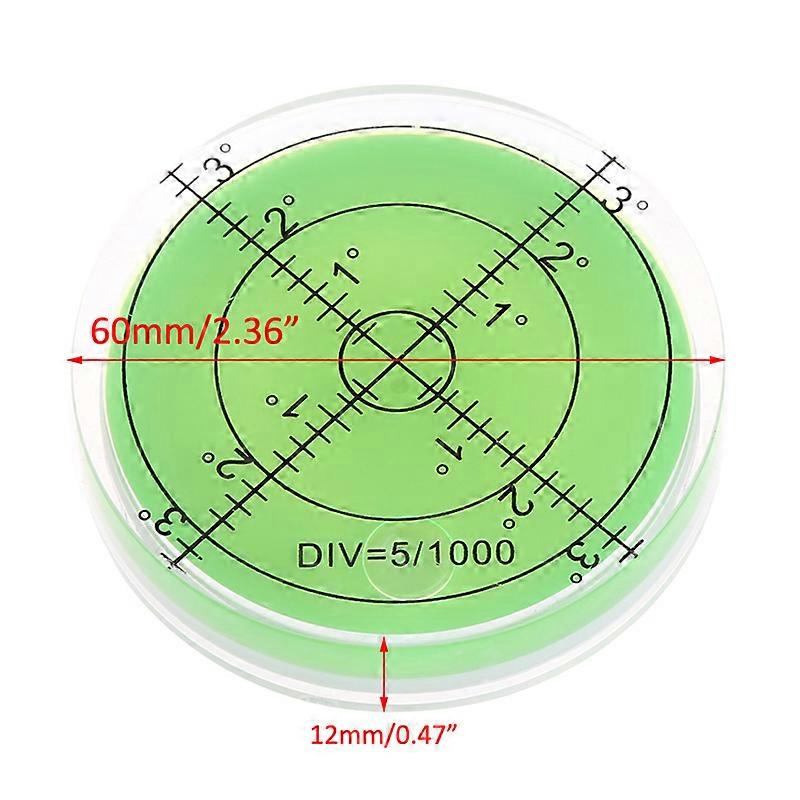 Level Measuring Instrument 1 Piece 60mm, Large Bubble Level, Circular Surface Measurement, Bull Eyes, Level Measuring Instrument
