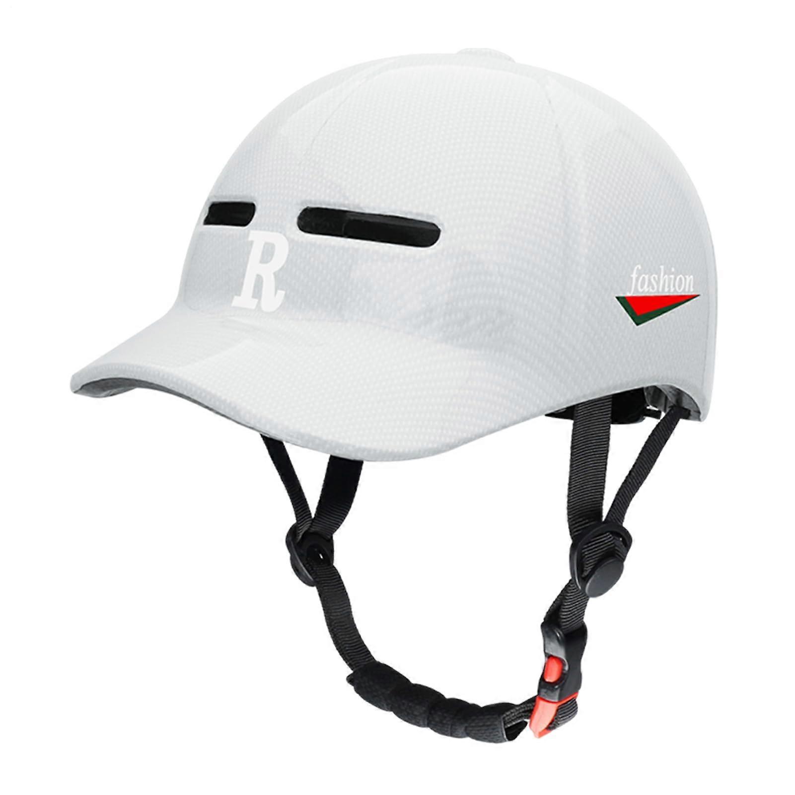 Adult bicycle helmet Protective gear for cycling with sun protection, adjustable, white M