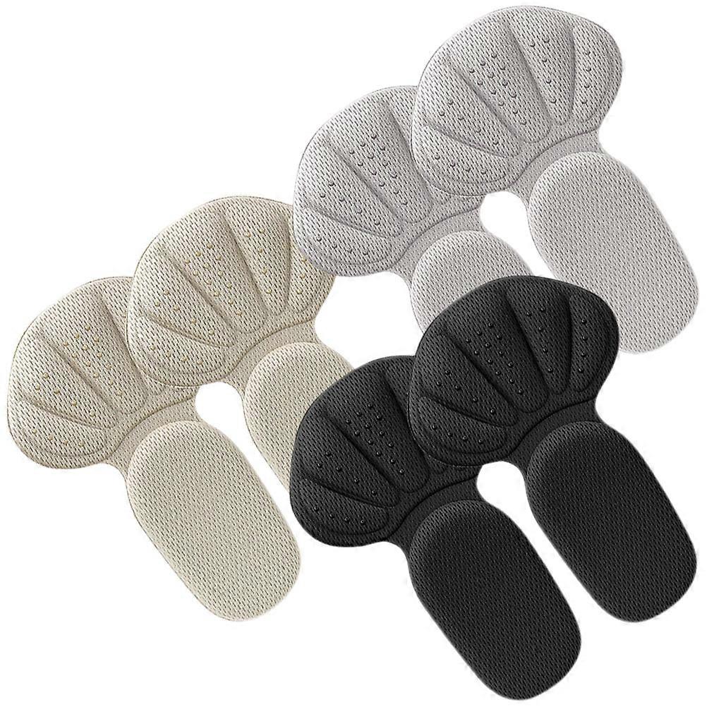 3 Pairs Heel Cushion Inserts for High Heels Self Adhesive Shoe Back Cushions with Slip Grips for Foot Protection during Walking or Jogging Black,