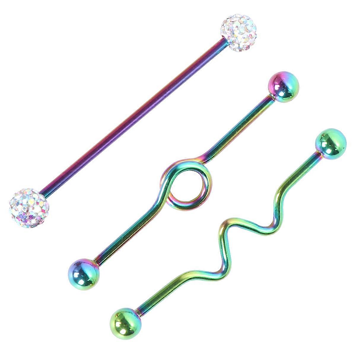 8Pcs Arrow Shape Barbell Earrings Stainless Steel Jewelry for Casual Outfit in Assorted Colors