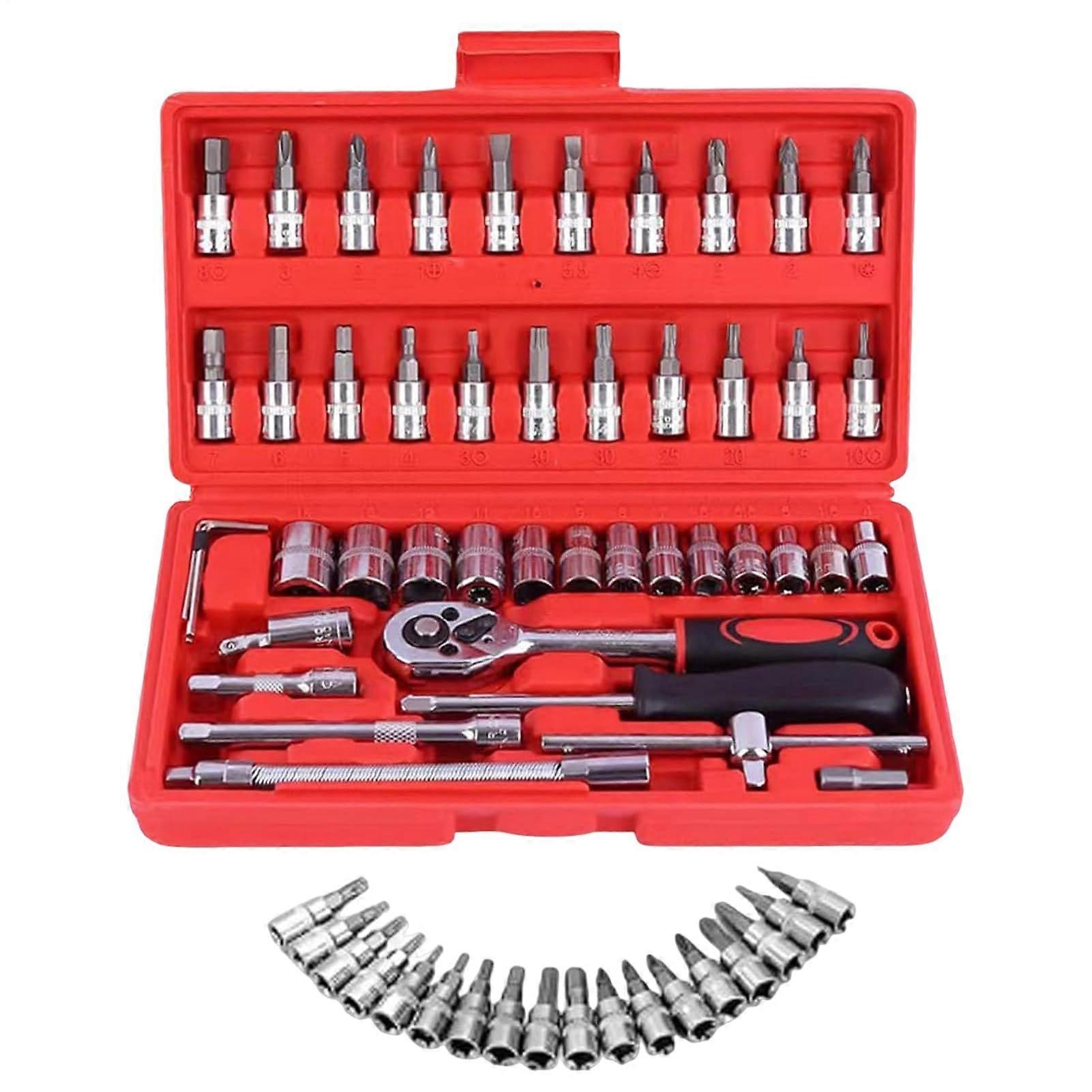 Wireless Electric Ratchet | Ergonomic Battery-Powered Tool for Auto Repair, Tire Changing, and Electrical Installation in Red