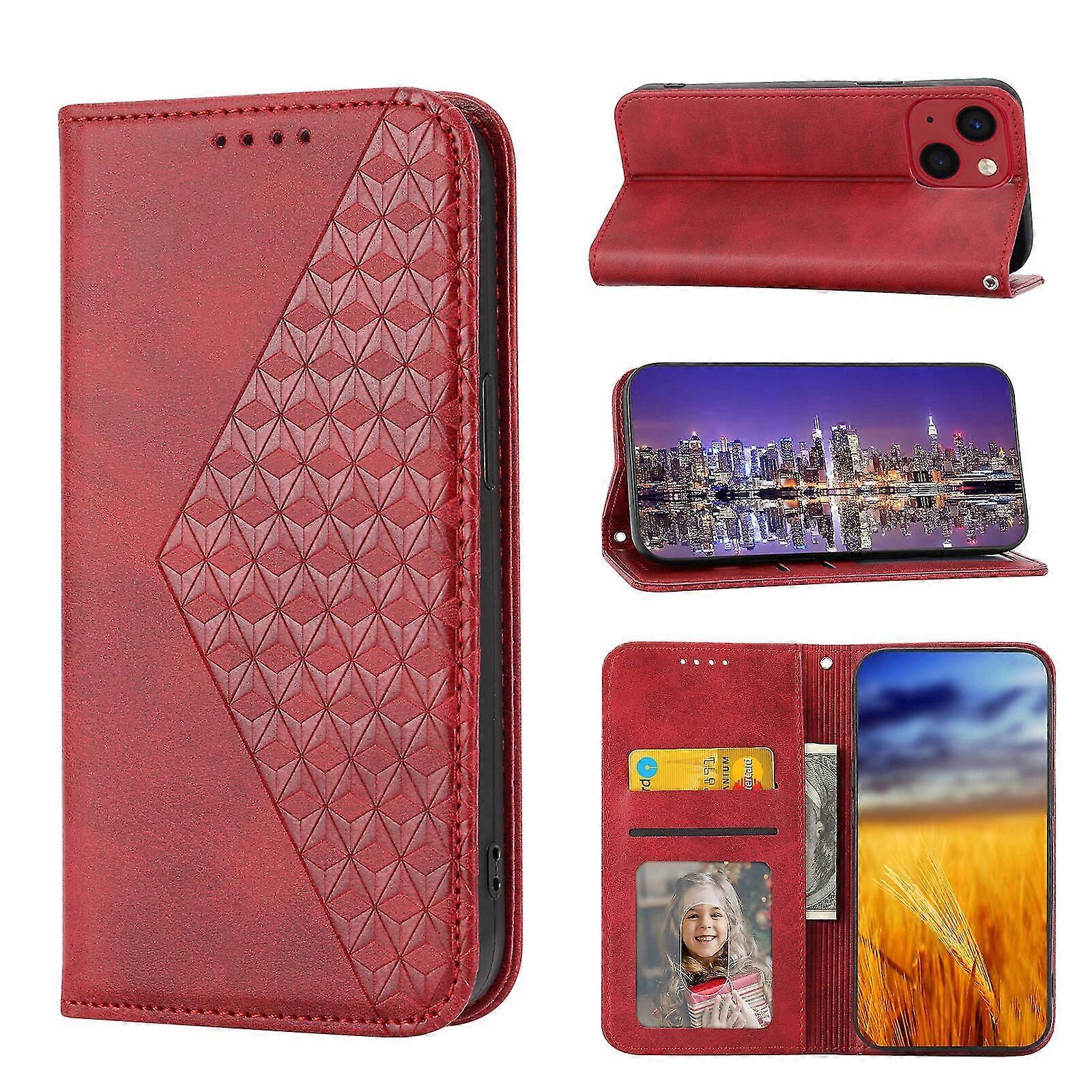 For iPhone 13 Case, Leather Wallet Flip Case With Strap