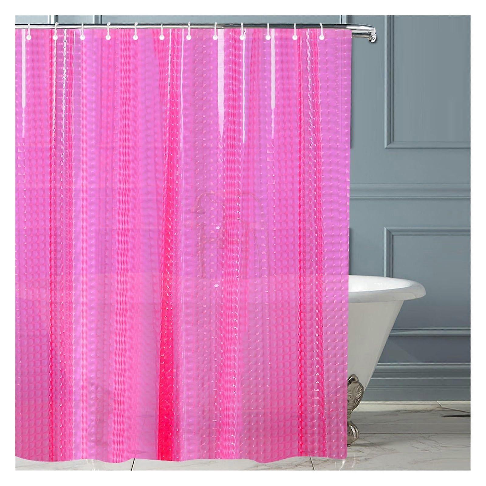 Yaoqijie 3D Transparent Waterproof Shower Curtain 180x180 cm for Bathroom Décor Includes 12 Hooks YLQQAD124