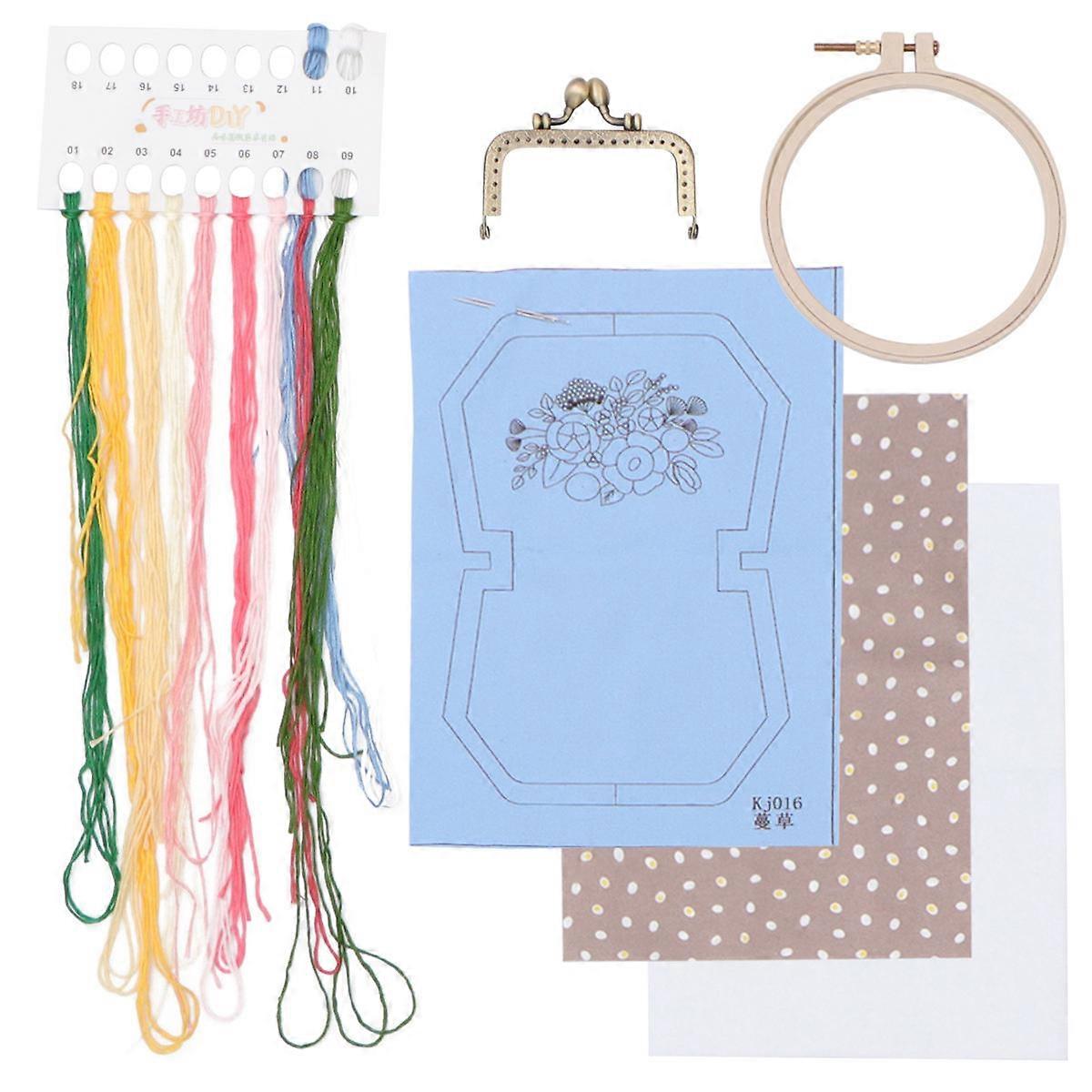 Bag Embroidery Handmade Embroidery Tools for Beginners Sky-Blue