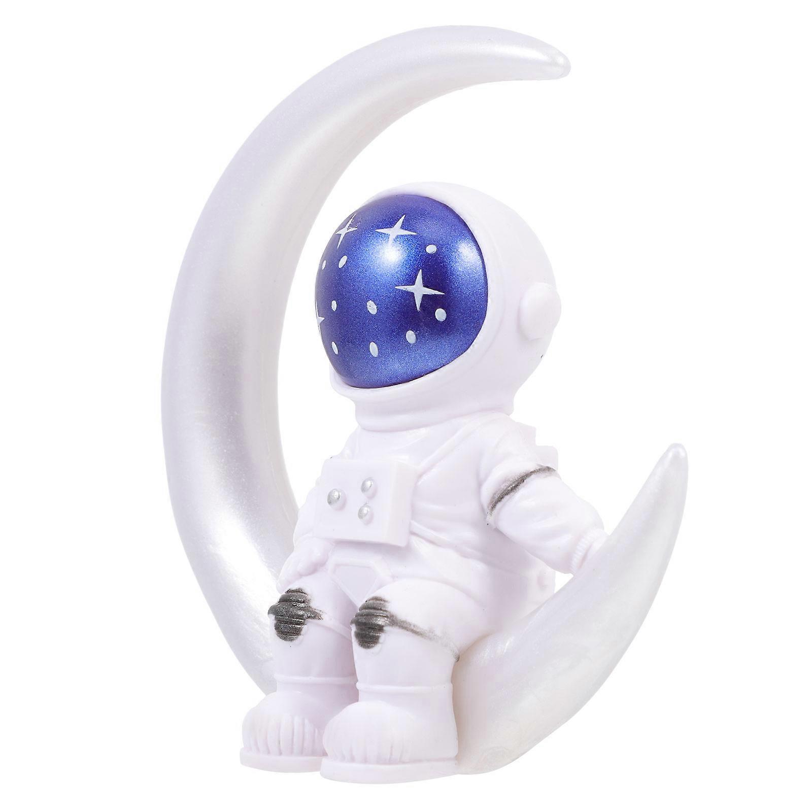Creative Resin Spaceman Decoration for Home Office Desk Blue Simple Artistic Design 1Pc