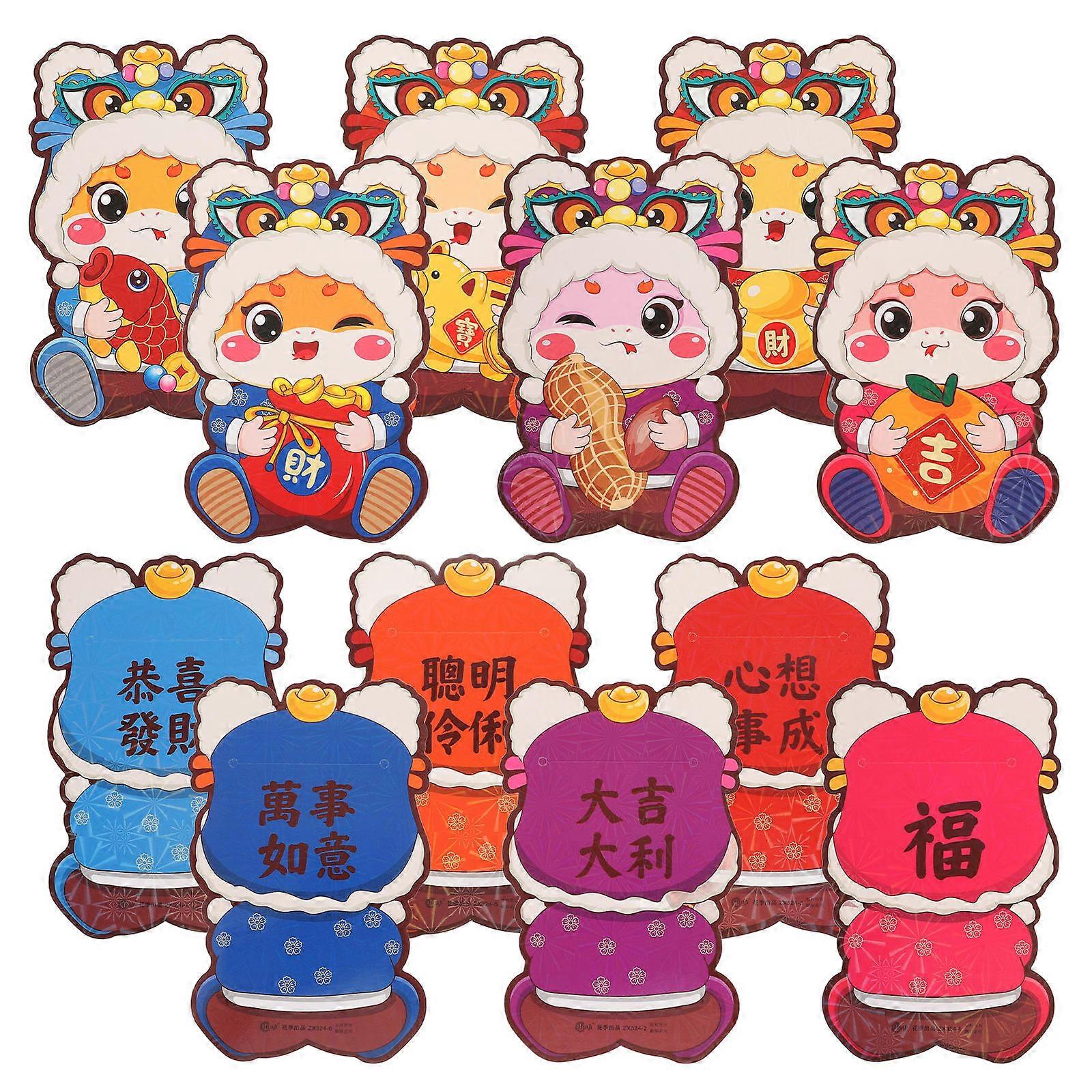 Cute Cartoon Snake Red Envelopes for Chinese New Year Lucky Money Pockets Firm Paper Large Capacity Assorted Color