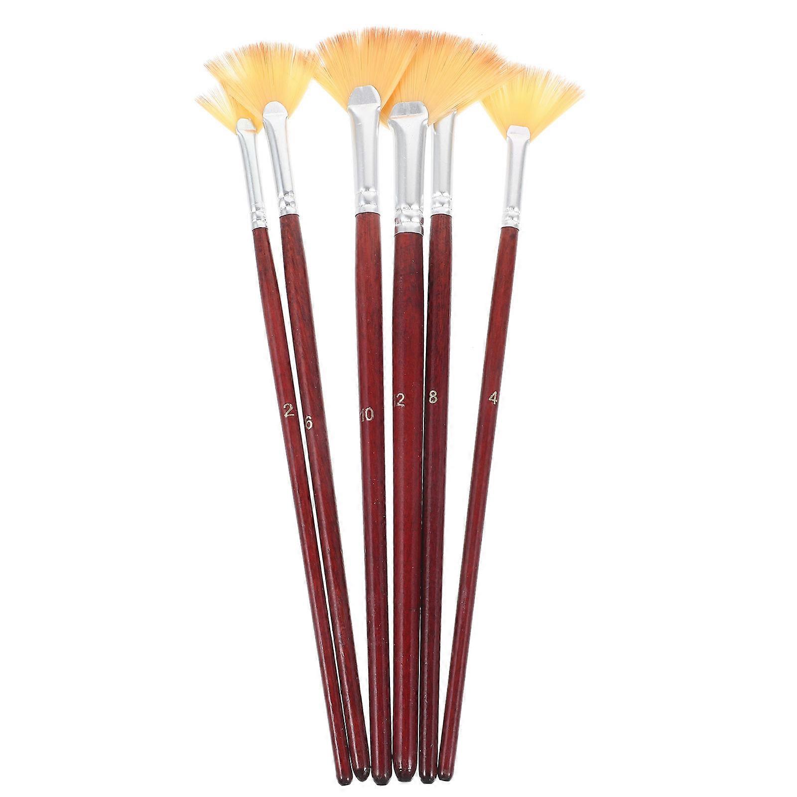 MultiFunction Ergonomic Artist Brush Set with Nylon Bristles for Painting Use, 6 Pcs