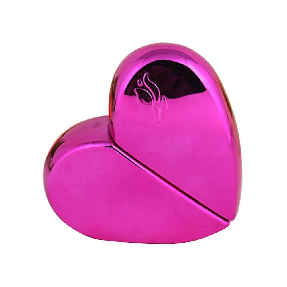 25ML Heart Shaped Portable Spray Bottle with Metal Shell Refillable Empty Perfume Pink