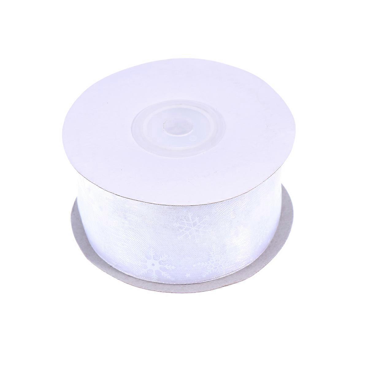 Wrapping Ribbon For Various Projects Snowflake Printing White 1Set Ideal For Christmas Crafting And Gift Wrapping