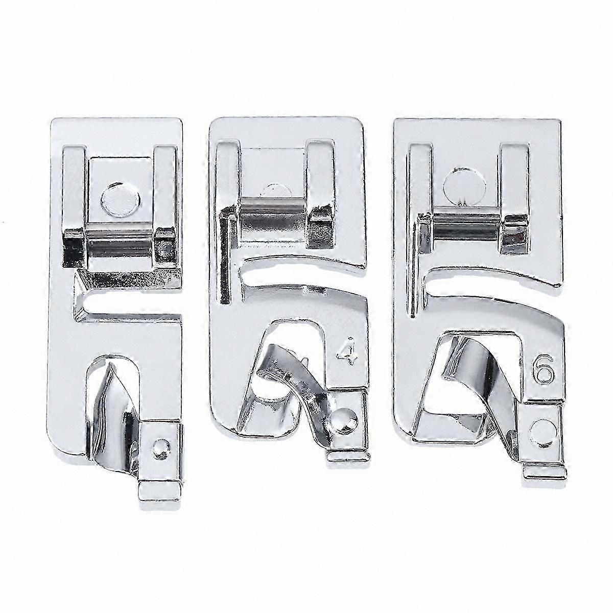 3-Piece Multi-Function Rolled Presser Foot Set for Home Sewing Machines Accessories