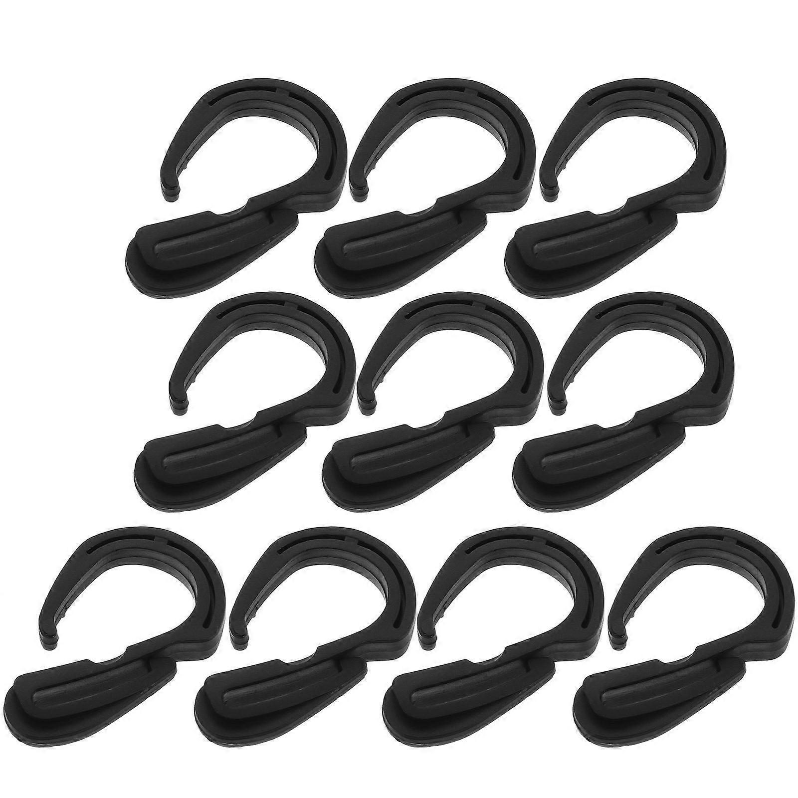 Durable Black Car Seat Headrest Hooks 10Pcs For Convenient Organization Of Luggage And Accessories For Car Owners